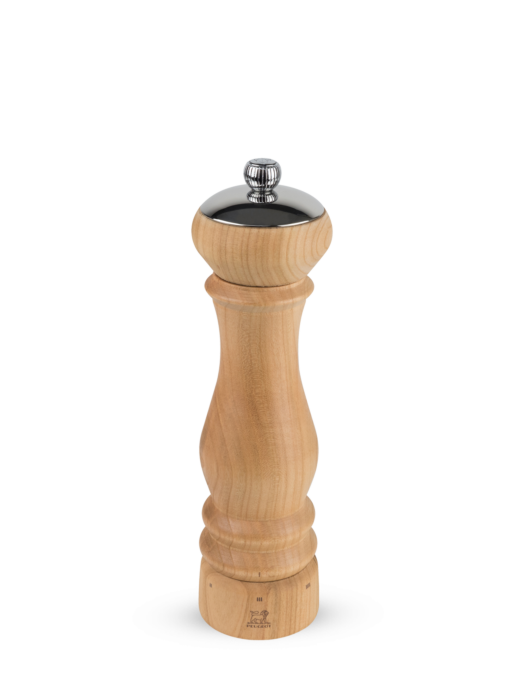 Manuele zoutmolen uit kersenhout en inox 18 cm