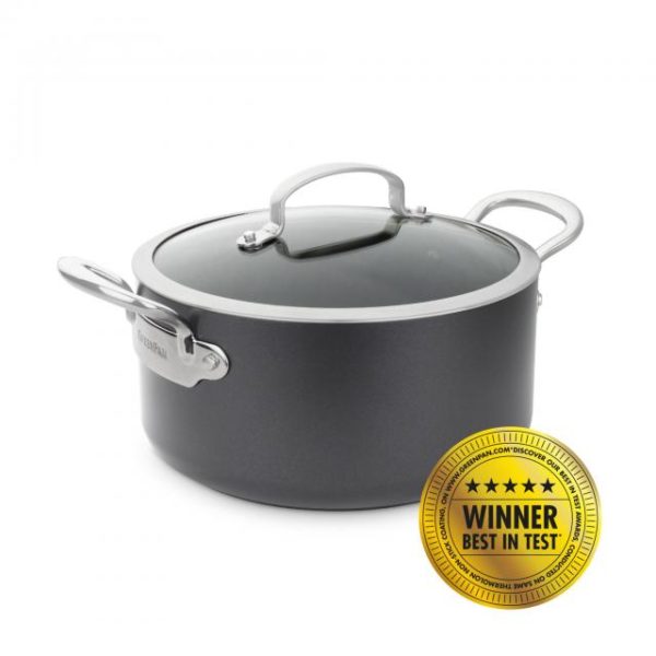 Barcelona Keramische Antikleef Kookpot met Deksel (diameter = 18 cm)