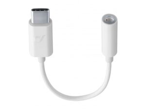 Adapter, aux-in to usb-c, wit Adapter, aux-in to usb-c, wit