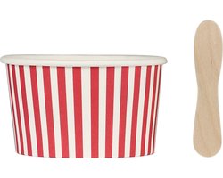set van 12 ijspotjes met houten lepeltjs set van 12 ijspotjes met houten lepeltjs