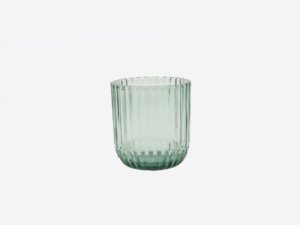 Point-Vergule - Theelichthouder glas Groen - 9.3cm