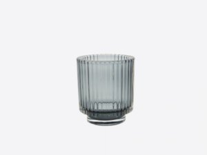 Point-Vergule - Theelichthouder glas blauw - 10cm