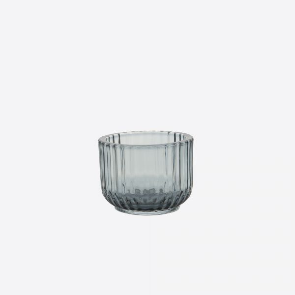 Point-Vergule - Theelichthouder glas blauw - 7.7cm