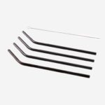set van 4 cocktailrietjes uit rvs zwart