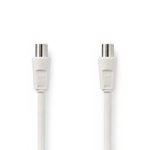 Nedis - Coaxkabel IEC (Coax) Male | IEC (Coax) Female | Vernikkeld | 90 dB | 75 Ohm | Dubbel Afgeschermd | 2.00 m | Rond | PVC | Wit