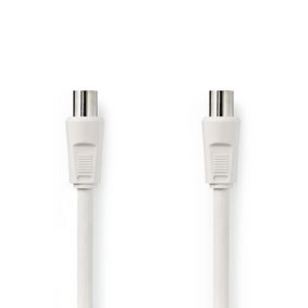 Nedis - Coaxkabel IEC (Coax) Male | IEC (Coax) Female | Vernikkeld | 90 dB | 75 Ohm | Dubbel Afgeschermd | 2.00 m | Rond | PVC | Wit Nedis - Coaxkabel IEC (Coax) Male | IEC (Coax) Female | Vernikkeld | 90 dB | 75 Ohm | Dubbel Afgeschermd | 2.00 m | Rond | PVC | Wit