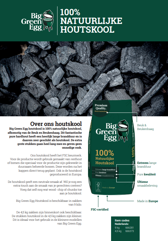 Big Green Egg - Houtskool Europa - 9 kg Big Green Egg - Houtskool Europa - 9 kg