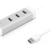 3 port USB 3.0 hub & Gb Ethernet adapter - Alu