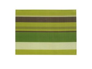 kela placemat PVC Neta strepen groen 45x30cm TAFELSET NETA GREEN