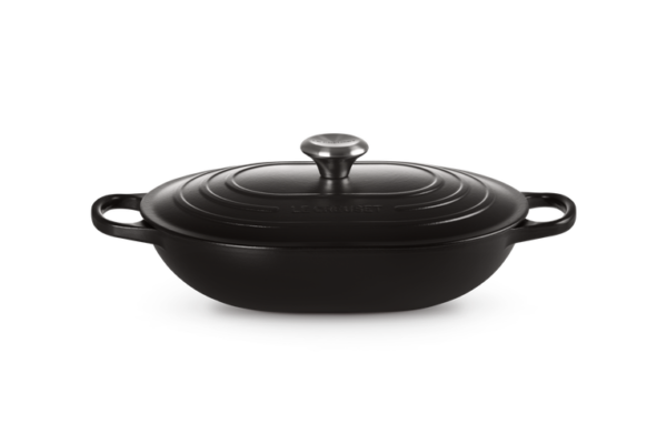 Le Creuset - OBLONG BRAAD STOOFPAN 31cm MAT ZWART Le Creuset - OBLONG BRAAD STOOFPAN 31cm MAT ZWART