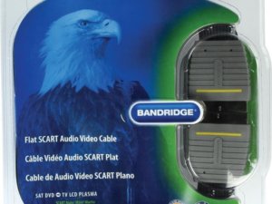 Bandridge - BVL7310 - FLAT SCART AV KABEL M M - 10M - Zwart, Grijs
