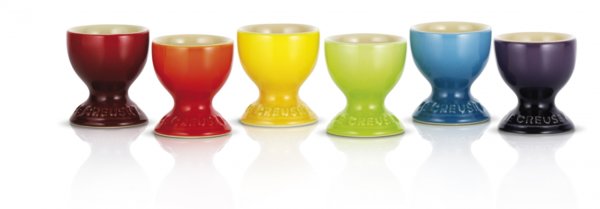Le Creuset - Aardewerken Regenboog set eierdopjes per 6 Le Creuset - Aardewerken Regenboog set eierdopjes per 6