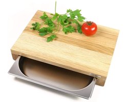 Continenta - Snijplank met Inox Lade - 6cm Continenta - Snijplank met Inox Lade - 6cm