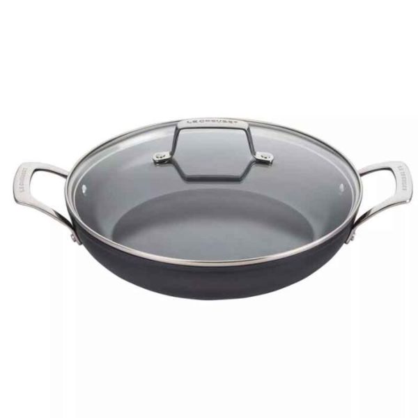LE CREUSET - Provencaalse sauteuse met glazen deksel 28cm LE CREUSET - Provencaalse sauteuse met glazen deksel 28cm
