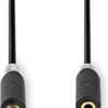 Nedis Stereo-Audiokabel - 3,5 mm Male - 3,5 mm Female - Verguld - 2.00 m - Rond - Antraciet - Doos