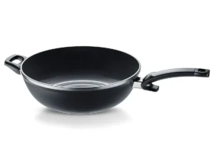 FISSLER - CERETAL - ORBIT BLACK WOK D32CM ALLE VUREN INCL. INDUCTIE FISSLER - CERETAL - ORBIT BLACK WOK D32CM ALLE VUREN INCL. INDUCTIE