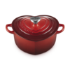 LE CREUSET - Braadpan Hart in Geëmailleerd Gietijzer met RVS Hartjesknop 20 cm - 1.9L Cerise