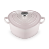 LE CREUSET - Braadpan Hart in Geëmailleerd Gietijzer met RVS Hartjesknop Shell Pink