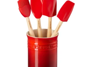 LE CREUSET - Silicone Set met 4 Premium Spatels in Spatelpot Kersenrood