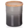 LE CREUSET - voorraadpot aardewerk houten deksel flint
