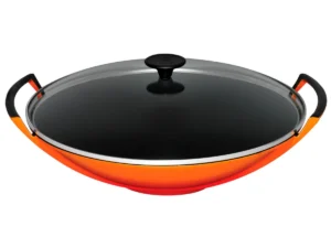 LE CREUSET - WOK RD Tradit. CI 36cm Flame GlazenDksl LE CREUSET - WOK RD Tradit. CI 36cm Flame GlazenDksl