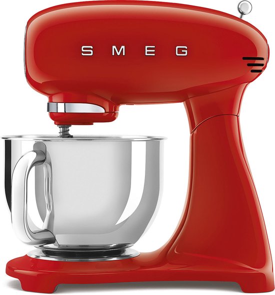 Smeg - KEUKENROBOT SMF03 + SHORT + GLAZEN KOM Rood