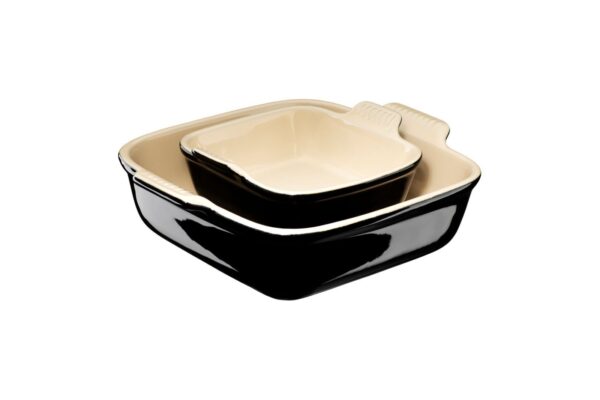 LE CREUSET - OVENSCHALEN SET SQ Heritage SW zwart