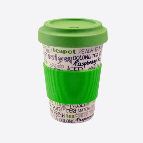 POINT VIRGULE - Reisbeker Bamboevezel - Deksel en Anti-slipband Tea 500ml POINT VIRGULE - Reisbeker Bamboevezel - Deksel en Anti-slipband Tea 500ml