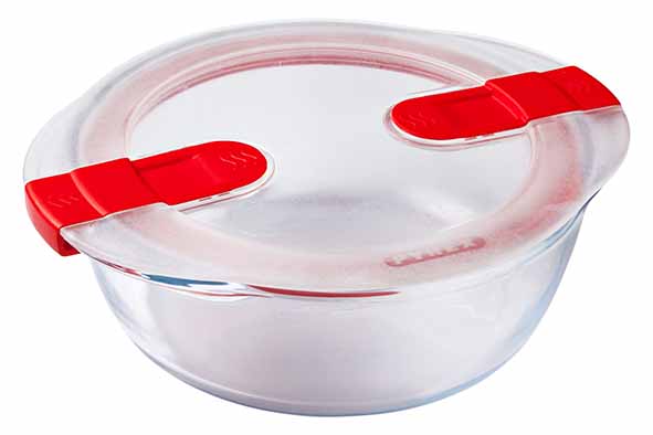 COOK & HEAT OVENSCHOTEL ROND 1,1L 20X18XH7CM MET KUNSTSTOF DEKSEL PYREX