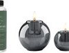 Tenderflame set van 2 kaarsen Globus 10 en 15 uit glas grijs