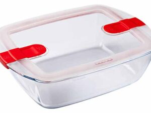 COOK & HEAT OVENSCHOTEL RECHTHOEKIG 2,5L 28X20XH8CM MET KUNSTSTOF DEKSEL PYREX COOK & HEAT OVENSCHOTEL RECHTHOEKIG 2,5L 28X20XH8CM MET KUNSTSTOF DEKSEL PYREX