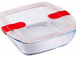 COOK & HEAT OVENSCHOTEL VIERKANT 2,2L 25X22XH7CM MET KUNSTSTOF DEKSEL PYREX COOK & HEAT OVENSCHOTEL VIERKANT 2,2L 25X22XH7CM MET KUNSTSTOF DEKSEL PYREX