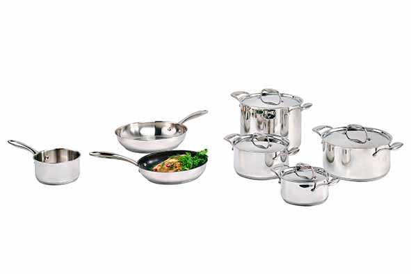 COSY & TRENDY - Classic set 11PCS KOOKPOT+DEKSEL 16-20- 24-24H BRAADPAN 28-24NS - MELKPAN 16